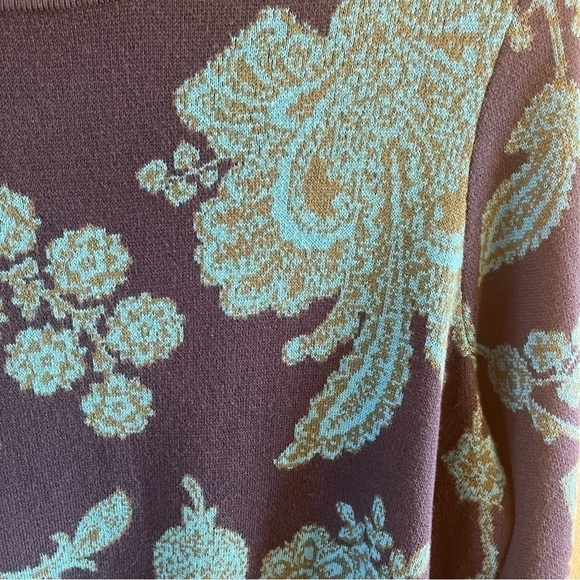 Isaac Mizrahi Live! Jacquard Mock Neck Pullover Sweater NWOT blue size 1X - Picture 6 of 10